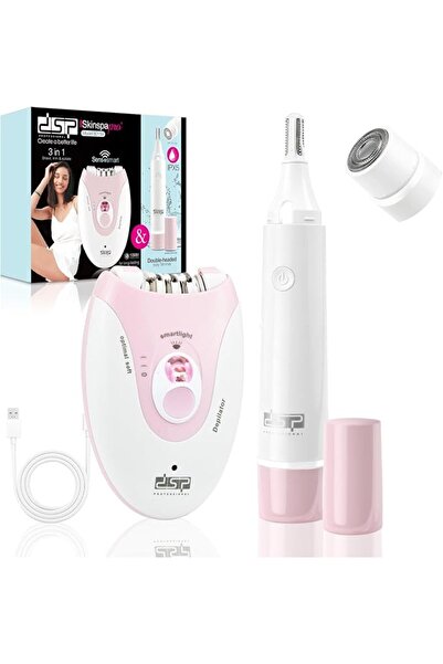 DSP Dsp Electric Epilator Hair Removal Device Waterproof Pink Epilator and Sh...