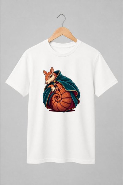 Generic Brand Tricou unisex cu Armadillo cu mantie în stil fantasy