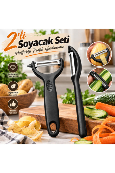 KEA 2’li Soyacak Seti Sebze Meyve Soyacağı – Paslanmaz Çelik Bıçaklı Ergonomi...