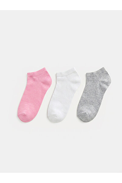 LC Waikiki Rmz Gi̇yi̇m Farkiyla Women's Booties Socks 3-Pack