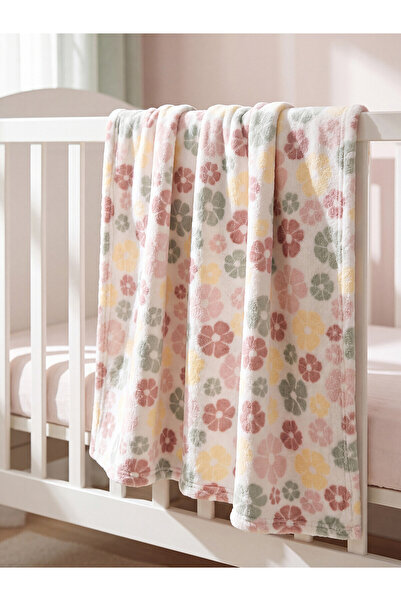 LC Waikiki Alita City Lcw Home Mixed Floral Patterned Plush Blanket with a Di...