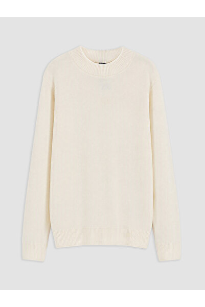 LC Waikiki Lcw Kids Beige Oval Collar Boys' Sweater with Nevavm Difference