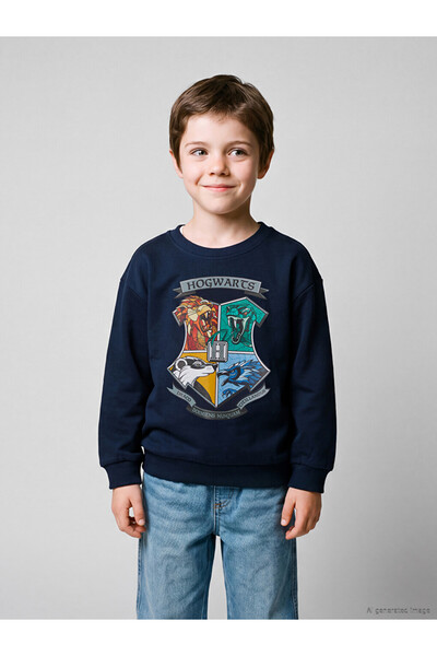 LC Waikiki Rmz Gi̇yi̇m Farkiyla Harry Potter Printed Boys' Sweatshirt