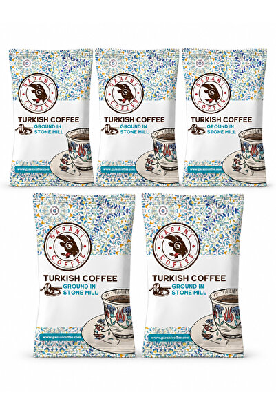Garani Classic Turkish Coffee 5X100 g Stone Mill Brazil Yemen Blend 500 g Set...