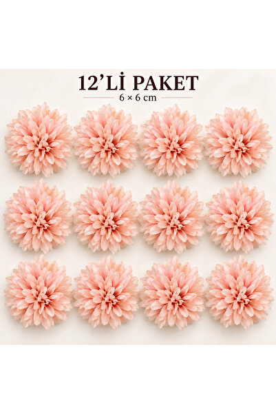 Naderi Çiçeği 12 Adet Yapay Krizantem Kasımpatı Çiçek Başı 6x6 cm Gülbeşi Süs...