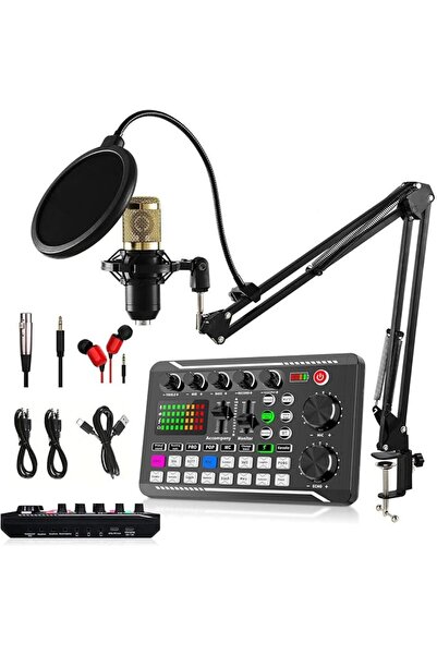 Labymos Podcast Microphone Bundle BM 800 Condenser Mic with F998 Live Sound C...