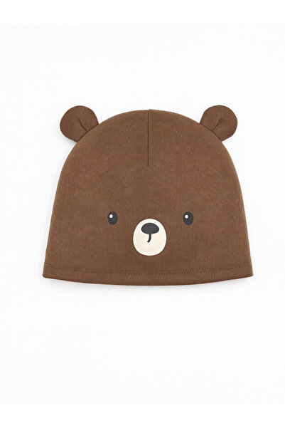 LC Waikiki Rmz Gi̇yi̇m Farkiyla Baby Boy Beanie with Teddy Bear Figure