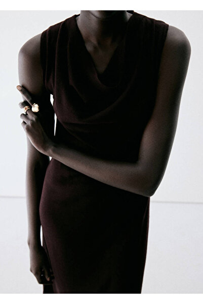 MANGO Woman Drape midi elbise