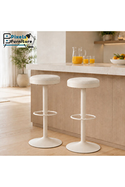 PixelsFurniture كرسي بار من بكسل الأثاث قابل للتعديل بتصميم عصري ونمط دوار بم...