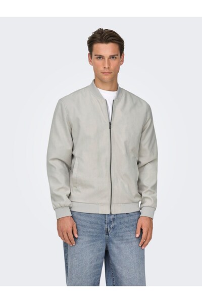Only & Sons Only & Sons Normal Açık Gri Erkek Ceket ONSLUCAS FAKE SUEDE BOMBE...