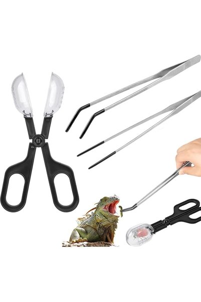 TERRIFI Reptile Feeding Tweezers Set for Terrarium Maintenance and Pet Care, ...