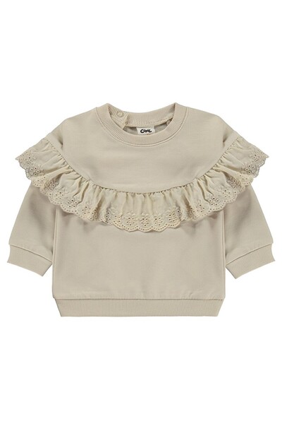 LC Waikiki Rmz Gi̇yi̇m Farkiyla Baby Ruffled Classic 6-18 Months Sweatshirt -...