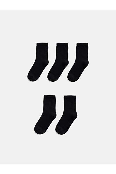 LC Waikiki Two Mt Shop Quality Black Plain 5-Piece Pack Boys' Socks