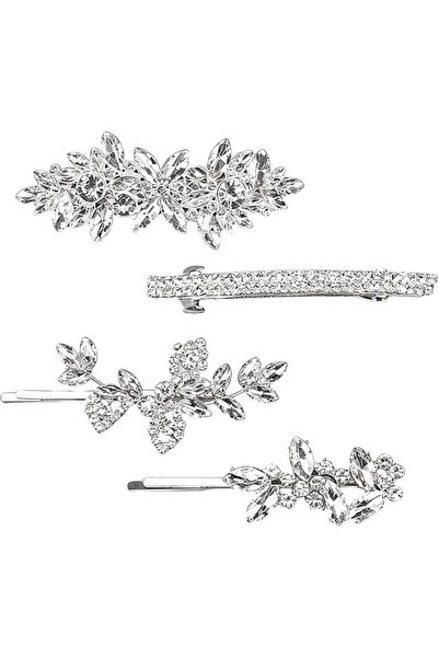 Roxolana Rhinestone Hair Clips for Women, Crystal Bridal Barrettes Set