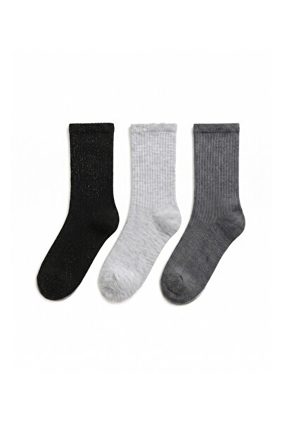 LC Waikiki Rmz Gi̇yi̇m Farkiyla Women's Sock Socks 3-Piece Set