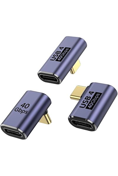 Generic 3 عبوات 90 °   محول USB-C، موصل USB-C ذكر إلى أنثى بزاوية قائمة