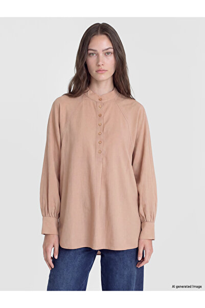 LC Waikiki Nevavm Lcw Modest Pink Judge Collar Women's Shirt Tunic with a Dif...