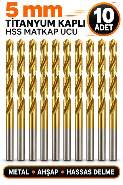 Trendhane 5 mm HSS matkap ucu seti metal ve ahşap delme için