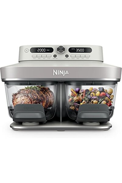 Ninja Theory Ninja Crispi DualZone Glass Air Fryer 6-in-1 with 2 Containers a...