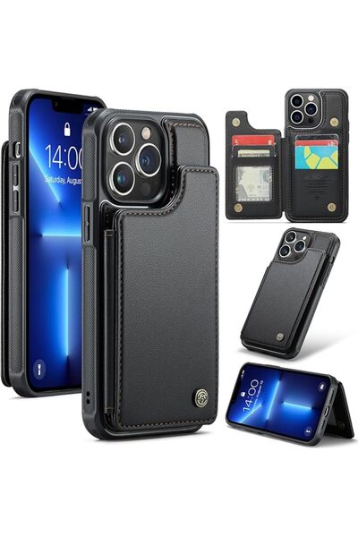 GENERAL ELEPIK for iPhone 15 Pro Max Case with Card Holder, Kickstand [5 Card...