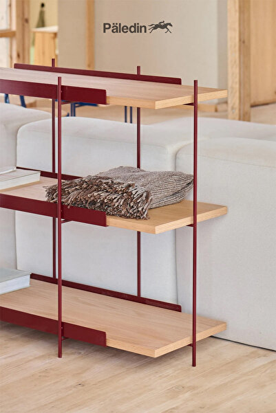 Ordo Bordo 3'lü Raf – Çelik ve MDF Modern Dresuar 123x43x95 cm
