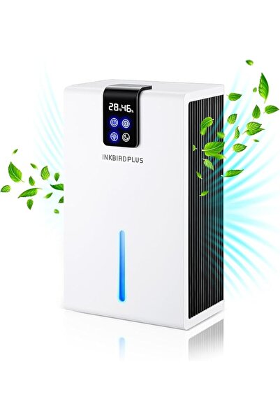 INKBIRDPLUS مزيل الرطوبة المنزلي، مزيل رطوبة محمول بسعة 2.8 لتر مع إضاءة بـ7 ...
