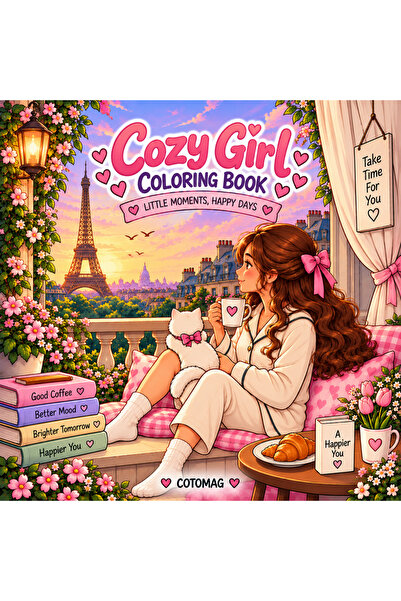 Cotomag Carte de Colorat Cozy Girl – Little Moments, Happy Days, pentru Copii...