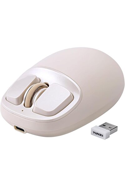 YUNZII C1 Silicone Wireless Mouse, Maximum dpi 4800 (Beige)