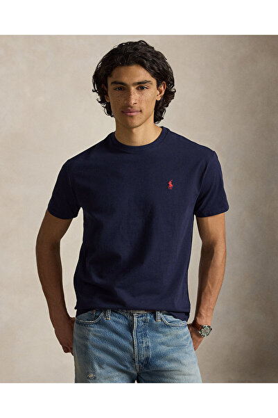 Ralph Lauren Blue Midilli İşlemeli Bisiklet Yaka Tişört