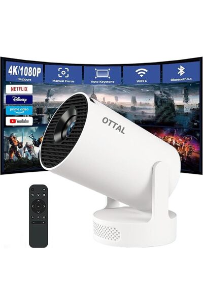 OTTAL HY300 Ultra Mini Projector 4K Built in Apps, Smart Portable Projectors ...