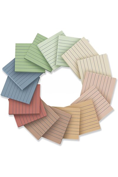 SYOSI 16 Pack Lined Sticky Notes 3x3 Inch, 8 Vintage Colors Ruled Memo Pads w...