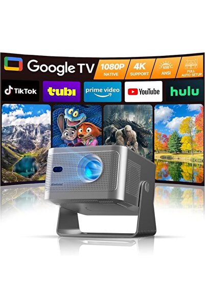 GENERAL جهاز عرض Alwtniet بدقة 4K مع نظام Google TV، جهاز عرض صغير بدقة Full ...