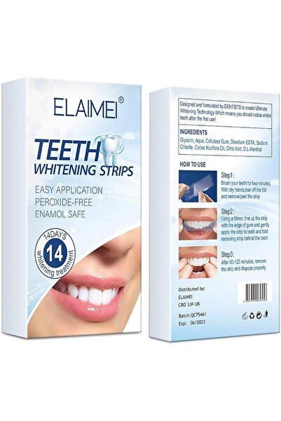ELAIMEI Teeth Whitening Strips, 14 Day Treatment with Non-Slip, Dry Strip Tec...