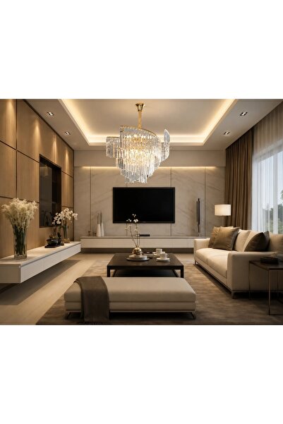 Magic Time Candelabru Design Grandios cu Cristale și Structură Aurie Daverion
