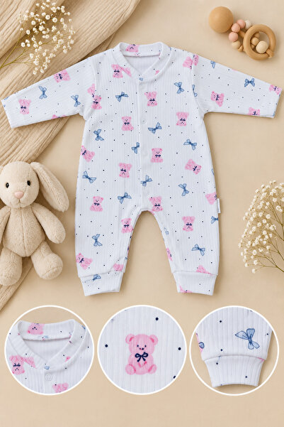NOTA KİDS Organic 100% Cotton Newborn Baby Long Sleeve Romper
