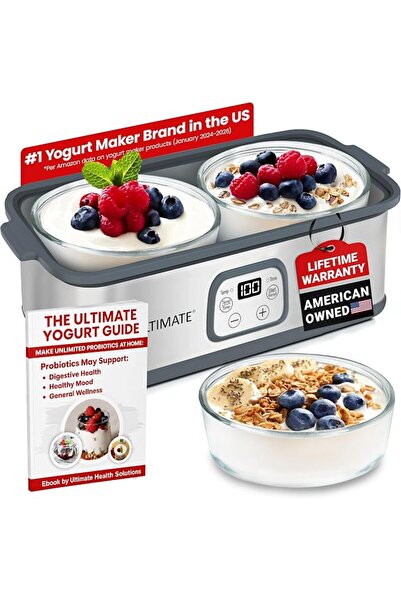 ULTIMATE Probiotic Yogurt Maker with TruTemp™ Adjustable Temperature & Time C...