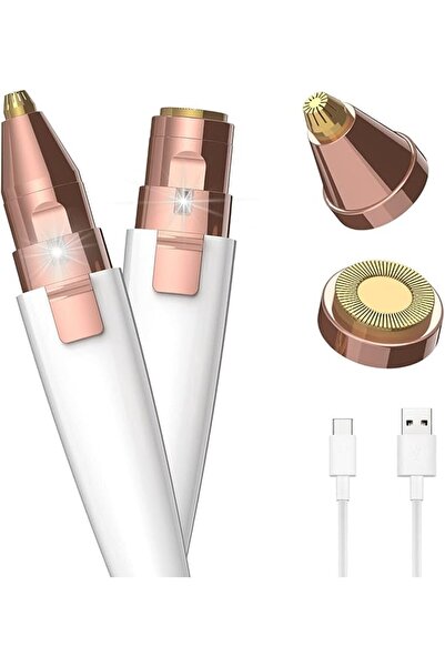 GENERAL ماكينة حلاقة الحواجب قابلة لإعادة الشحن عبر USB، 2 في 1، مزيل شعر الو...