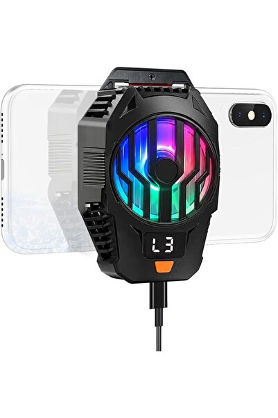 Jremreo Clip-On Phone Cooler Semiconductor Cooling Fan - RGB Display Three-Sp...