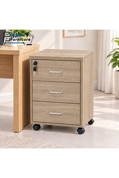 PixelsFurniture Pixel Furniture Movable 3 Drawers Central Locking Cabinet