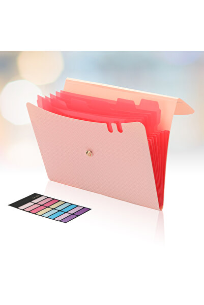 Choice Pink Expanding File Folders, A4 Size Accordion File Organizer, 7 Pocke...