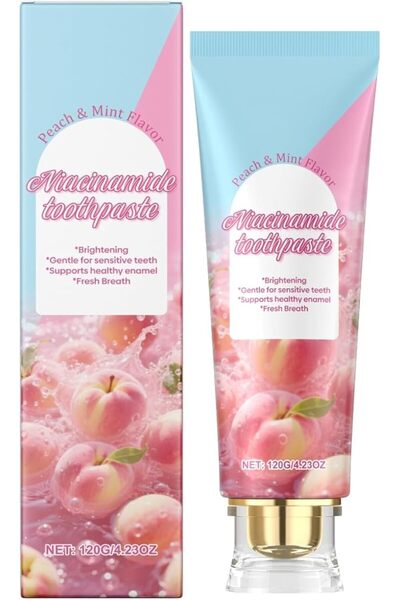 ALMEKAQUZ Peach Mint Whitening Toothpaste, Intensive Stain Removal for Sensit...
