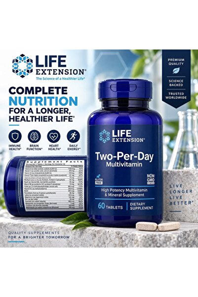 Life Extension Vitamins Two Per Day Multivitamin 60 Tablets
