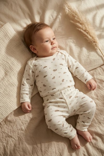ANP MODA TASARIM Car Patterned 100% Double Cotton Baby Boy Set 3-9 Months