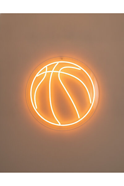 STUDYO YORA Basketbol Topu Figürlü LED Neon Duvar Tablosu | Amber Aydınlatmal...
