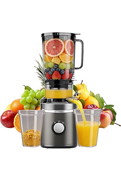 GENERAL Professional Juice Extractor 120 mm, Electric Slow Juicer 65 RPM with...