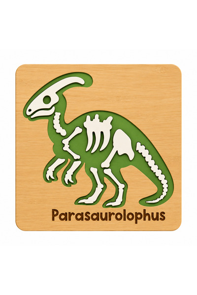 ROKH 🦕   25X25 cm Wooden Parasaurolophus Puzzle |   Children's Room Wall Dec...