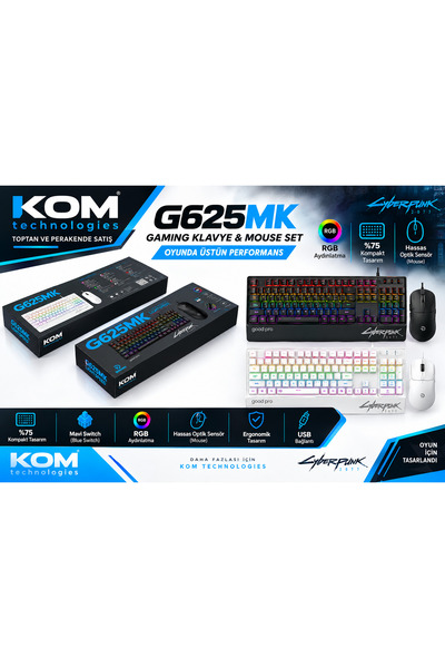 GOOD PRO G625 Mk Mekanik Blue Switch Beyaz Klavye Lazer
