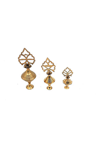 M.A Traders Brass Kohl Containers / Golden Surma Dani – Set of 3 | Small, Medium & Large Traditional Kohl Storage Containers