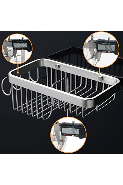 Generic Brand Etajeră de colț pentru duș, inox 304, 15 kg, 8,2 x 21 x 12 cm, finisaj satinat, argintiu