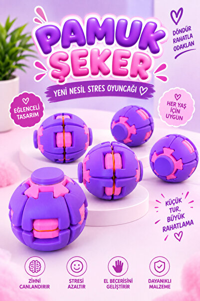 Pamuk Şeker Kinetik Top Stres Oyuncağı Spinball